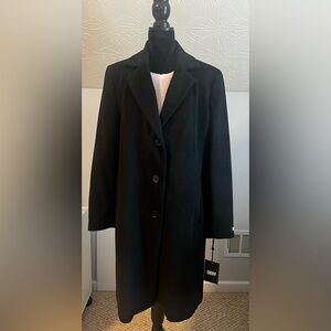 Womens DKNY Single Breasted Wool-blend Coat